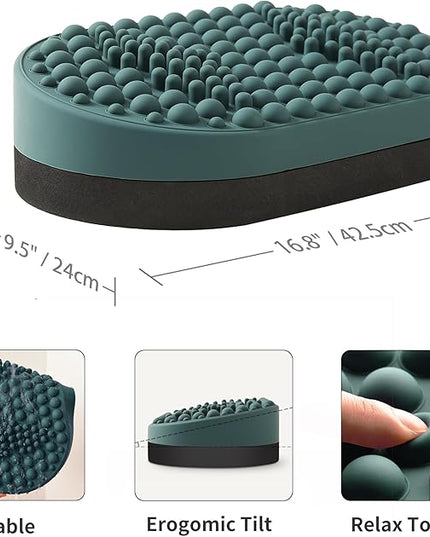 Foot Rest for Under Desk at Work, Home Office Foot Stool, Ottoman Foot Massager for Plantar Fasciitis Relief, Soft Silicone Footrests, Anti-Fatigue (Eucalyptus)