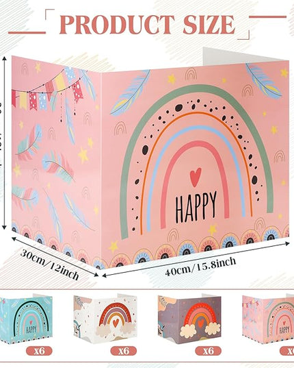 Crtiin 24 Pcs Privacy Folders for Students Desk Dividers Standard School Privacy Cardboard Board Testing Dividers Shield for Classroom Teacher Supplies Keep Eyes from roving(Rainbow)