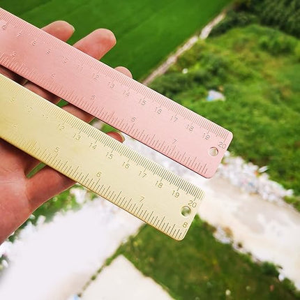 8 Inch Metal Rulers Straight Ruler Office School Students Stationery