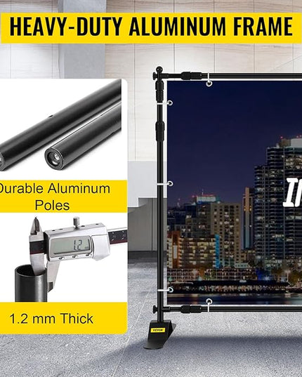 VEVOR Backdrop Banner Stand 8 x 8 Ft Adjustable Height Background Stand Backdrop with 1 Carrying Bag, Backdrop Stand for Parties Wedding Photo Booth Trade Show