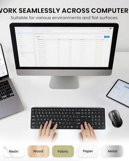 Wireless Bluetooth Mouse,Multi Device Ergo Computer Mouses,Metal 4-Way Super Scrolling,± 3200 DPI,10 Buttons,Plug&Play,Quiet,Rechargeable,USB Cordless Mice for Laptop,Tablet,Mac,iPad,PC,Phone (Grey)