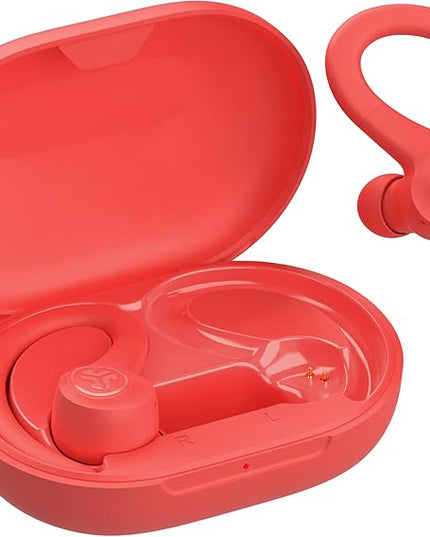 JLab Go Sport+ Wireless Workout Earbuds Featuring C3 Clear Calling, Secure Earhook Sport Design, 35+ Hour Bluetooth Playtime, and 3 EQ Sound Settings (Coral)