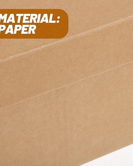 Kraft Desktop Storage Box with Lid, Thickened Paperboard Document Organizer for Office and Home, Multipurpose Sundry and Makeup Storage Container, 1Pcs