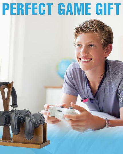 Game Controller Holder Gifts for Gamers to Organize Gaming Accessories & Headphone Holder, Unique Gamer Gifts Headset Stand Controllers Holders, Stylish Controller Stand Gaming Equipment