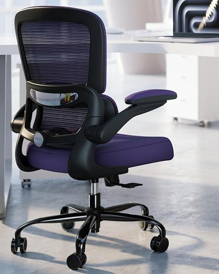 Office Chair - Ergonomic Desk Chair with Adjustable Lumbar Support, Mesh Computer Chair, Executive Chair for Home Office Comfortable Lumbar Support (Violet)