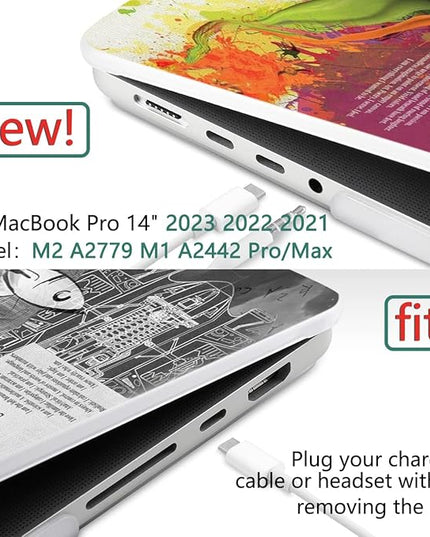 DONGKE Case for M5 MacBook Pro 14 inch 2025 2024-2021 M4 M3 M2 M1, Plastic Hard Shell Cover Compatible with A3434 A3112 A3401 A3185 A2992 A2779 A2442, Retina XDR Display & Touch ID, Right & Left Brain