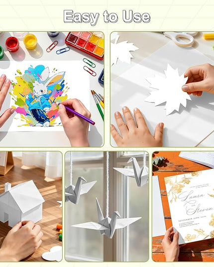 40 Sheets Cardstock 8.5x11, 65lb White Card Stock, Construction Paper, 180gsm Thick Printer Paper for Printing, Painting, Card Making, Kids School Supplies,Party Decorations