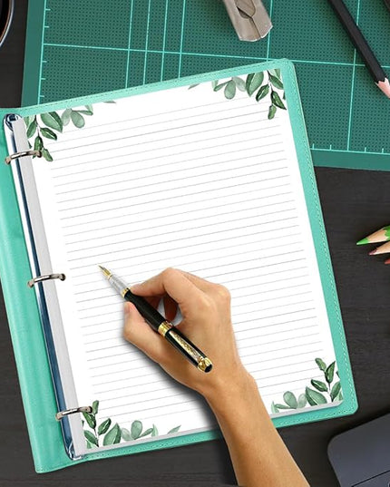A4 Lined Refill Paper, 3-Hole Punched Ruled Filler Paper, 100Sheets / 200Pages Loose-Leaf Line Paper, 100gsm White Paper, 8.5'' x 11'', Leaf