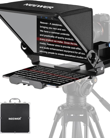 Neewer Teleprompter X14 III with RT113 Remote/App Control, 45° Tilt 14" Beamsplitter All Metal Frame Upgraded Camera Mount QR Plate Compatible with Manfrotto 501PL for iPhone iPad DSLR, Assembly Free