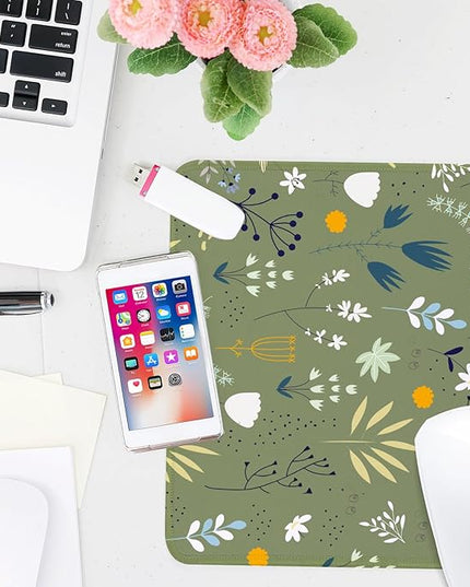 Flower Square Mouse Pad,Non-Slip Rubber Base Mouse Pad,Home Office Decoration Desktop Accessory,Laptop Mouse Pad for Office Laptops,9.4x7.8x0.12in.