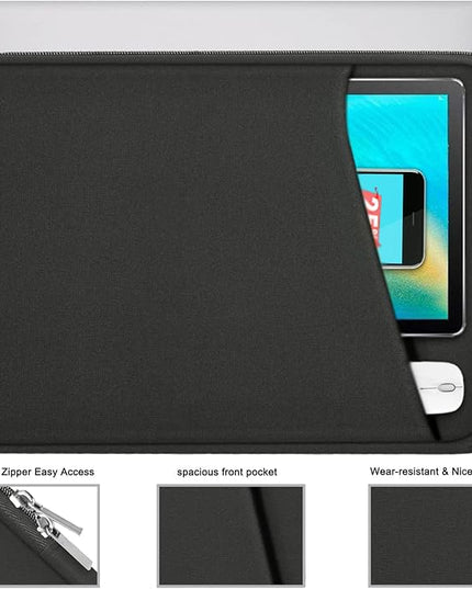 15.6 inch Laptop Sleeve, Durable Briefcase Cover Shockproof Protective Sleeve, Handbags Portable Laptop Bag for 15.6 inch HP Dell Asus Lenovo Notebook Computer Case with Front Pocket, Grey