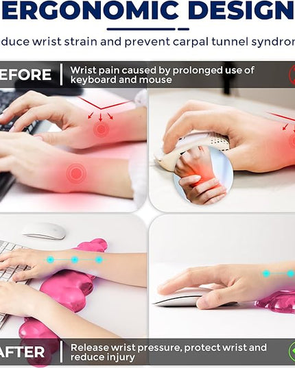 Gel Cloud Keyboard & Mouse Wrist Rest Set - Cloud Keyboard Wrist Rest Pad & Mouse Support for Office Gaming Pad Computer Laptop Ergonomic Comfortable Pain Relief- Cloud Pad Set