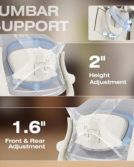 ELABEST X100 Ergonomic Office Chair with Footrest, Big and Tall Home Desk Chair with 5D Flip-Up Arms, Adjustable 3D Lumbar Support,High Back Rolling Computer Chair, Swivel Mesh Chairs (Frosted Dawn)