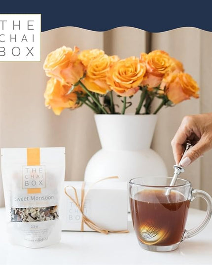 The Chai Box Loose Leaf Mango Tea - Featured in Oprah's Favorite Things | Caffeinated Black Tea with Mango,Coconut, Cinnamon & Clove ( Pack of 1) 2.5 oz | Makes 25 Cups | Small Batch Loose Leaf Tea with Whole, Premium Spices