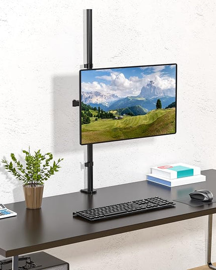 WALI Single Monitor Stand Desk Mount, 39 inch Tall Monitor Stand Fully Adjustable, Articulating Arm for Computer Screen up to 32 inch, 22lbs (M001XXL), Black