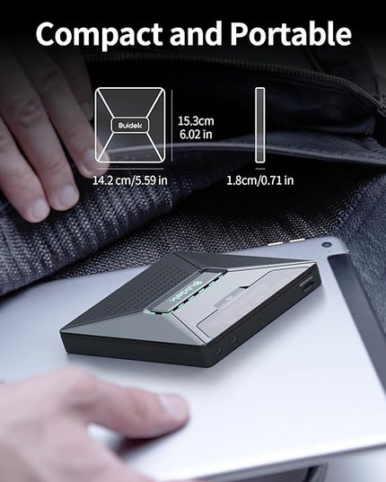 CD DVD Drive External, Portable CD DVD Driver +/-RW Burner with 2.5" SATA,SD Card Reader and USB A Type C 2.0 Hub Compatible with Laptop PC