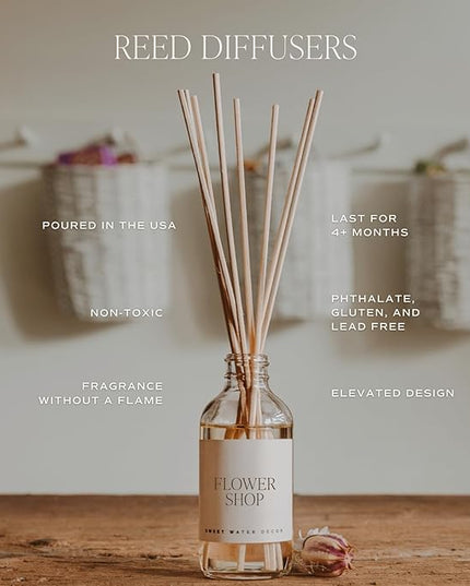 Sweet Water Decor Mango and Coconut Reed Diffuser Set - Pineapple, Mango, Orange, Coconut Milk Scented Diffuser for Home - Summer Home Decor and Air Freshener