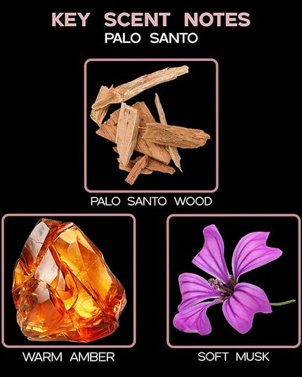 LOVSPA Reed Diffuser Set, Palo Santo Scented Oil Diffuser with Sticks, Home Fragrance Accessories for Bathroom Shelf Decor, Aroma Diffusers for Home or Office Fall Decor, USA Made