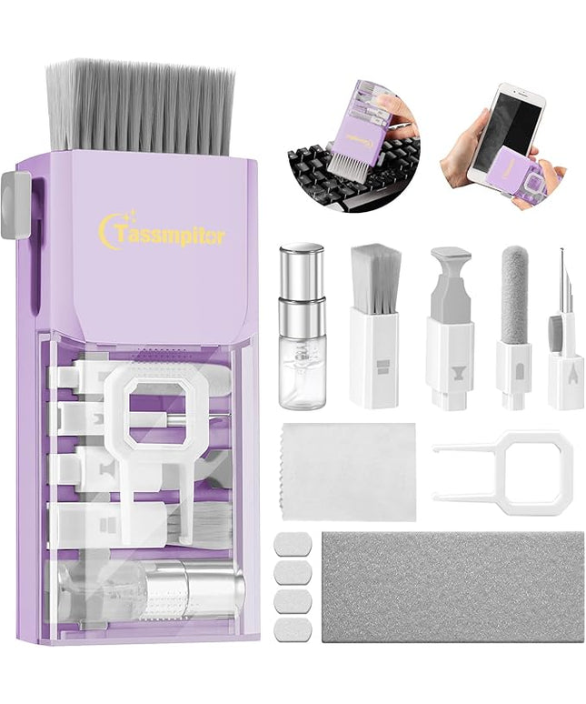 Laptop Screen Keyboard Cleaner Kit, All in 1 Electronic Cleaning Tool for MacBook iPad iPhone Pro Cell Phone, Brush Tool for Tablet, Computer, PC Monitor,TV Camera Lens with Patent, Purple