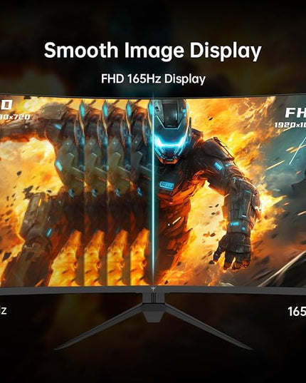 KTC 32 Inch Curved Gaming Monitor, FHD 1080P 165Hz PC Monitor, 1500R, 122% sRGB with HDR, FreeSync Premium, HDMI 2.0x2, DisplayPort 1.4, VESA Compatible, Tilt Adjustable, Eye Care, H32S17C