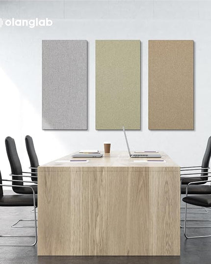 Olanglab Acoustic Panels 2 Pack, 48''x24'' Large Sound Panels, Fabric Wrapped Sound Proof Foam Panels for Walls, Sound Absorbing Panels for Recording Studio Acoustical Treatments (Khaki)