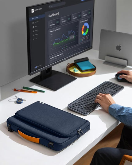tomtoc 360 Protective Laptop Shoulder Bag for 15-inch 2025 MacBook Air M4/A3241, M3/A3114, M2/A2941, 15 Inch Dell XPS,15-in Microsoft Surface Laptop 7/6/5, Water-Resistant Laptop Accessory Sleeve Case