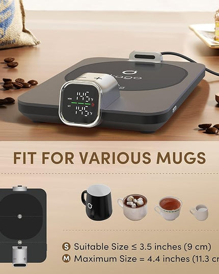Coffee Mug Warmer for Desk, Accurate 1℉ Temperature Control with Real-Time Display, Smart Mug Warmer with Auto Shut-Off & Cup Sensing, Ideal Gifts for Women and Men
