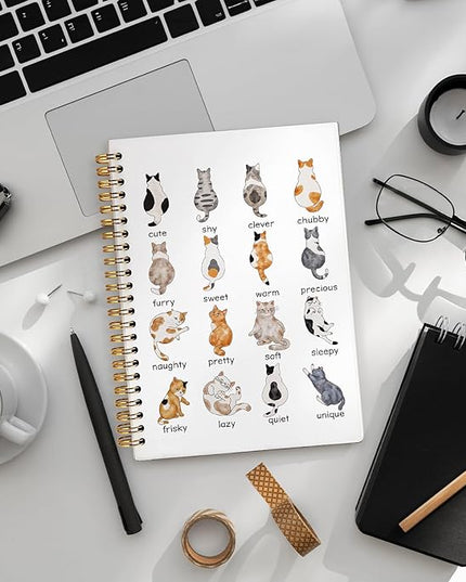 Cat Notebook Journal, Cat Office Supplies Notebooks for School, Cat Lover Gifts for Women Men, Cat Gifts for Girls, Cat Notepad 5.5x8.3 Inch