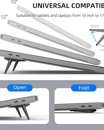 Laptop Stand for Desk, Portable Anti-Slip Keyboard Riser, Zinc Alloy Keyboard Stands, Computer Stand Compatible with MacBook Air/Pro, 10-15.6 Inches Laptops and Keyboards (Black)