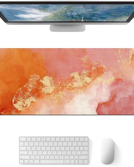 XL Mouse Pad Gaming Mousepad 31.5 x 11.8 Inch Large Keyboard Mat Mouse Pad for Home and Office Desk Accessories with Abstract Watercolor Art Design and Smooth Diatomite