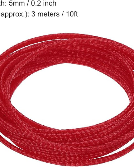 uxcell PET Expandable Sleeving 10ft 1/8" Red Cable Management Sleeve Cord Organizer for Wrap Protect Cable