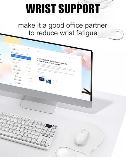 Gel Wrist Rest for Mouse,Ergonomic Mousepad with Clear Cushioned Palm Rest,Gel Mouse Pad with Wrist Support,Small Desk Mat,Office Desk Work Accessories for Women,Carpal Tunnel Relief (C-Clear)
