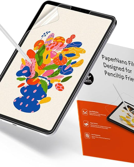 KCT 2 Pack Paperfeel Screen Protector Compatible with iPad Pro 12.9 (2022 & 2021 & 2020 & 2018 Models), Matte PET Film for Drawing, Anti Glare with Easy Installation Kit