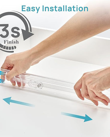 Vtopmart 4 Pack 2.36" Short Upgrade Drawer Dividers for Kitchen Drawer, 12.8"-22.3" Expandable Kitchen Drawer Organizer, Clear Plastic Organizer Separator for Flatware, Utensil, Cutlery, Underwear