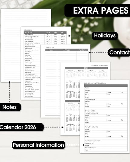Ymumuda 2026 Planner, Daily Weekly Monthly Planner, 2026 Calendar Planner (Jan 2026 - Dec 2026), 8.4" x 6.3", Teacher School Student Work Agenda with Tabs, Ideal for School Office Supplies
