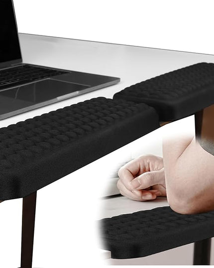 L-Shaped Desk Elbow Pad for Desk, Memory Foam Elbow Pads with Non-Slip Base, 2-Piece Ergonomic Desk Edge Cushion for Office Work, Computer Keyboard and Home Use