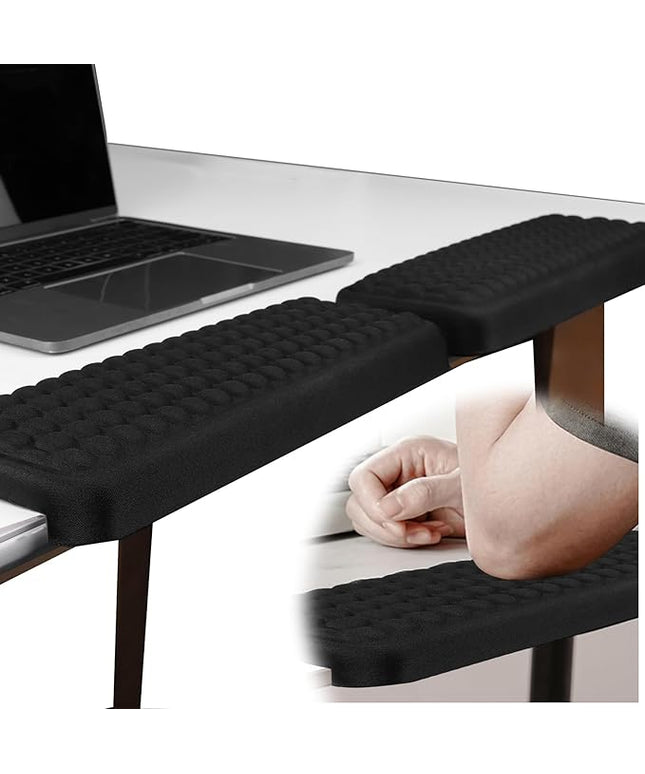 L-Shaped Desk Elbow Pad for Desk, Memory Foam Elbow Pads with Non-Slip Base, 2-Piece Ergonomic Desk Edge Cushion for Office Work, Computer Keyboard and Home Use