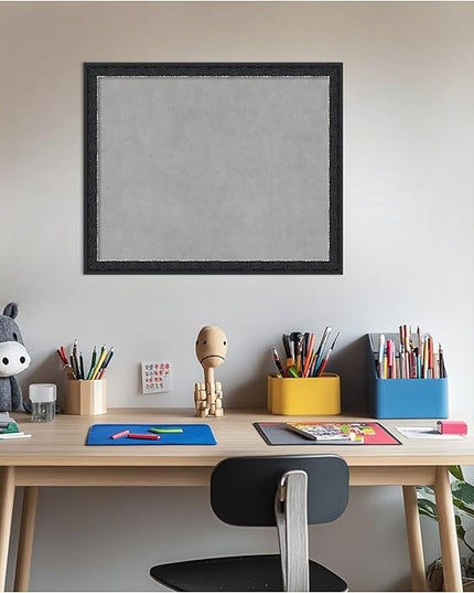Amanti Art Black Framed Magnetic Board 18x22 Small Vision Board for use with Magnets, 100% Metal Sheet to Display Items as Office Decor or for Home Organization in mudroom, Kitchen or Kids Room