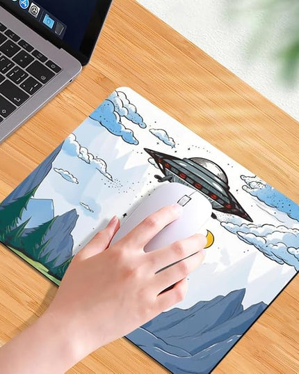 Design - UFO Square Mouse pad, Texture, Waterproof, Anti Slip Rubber Base, Computer Mouse pad, Laptop Mouse pad