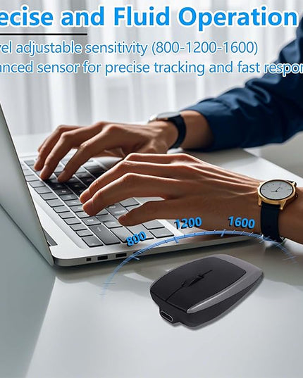 Wireless Mini Bluetooth Mouse with Card Reader (Up to 2TB),Portable Compact Silent Rechargeable Small Finger Optical Travel Mouse for PC/Laptop/Tablet/Smartphone, Students Kids Girl Boy Gift（Grey）