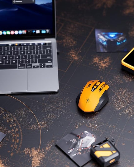 Uineer Wireless Bluetooth Mouse,[Upgraded] Rechargeable Computer Mice (BT 5.0/4.0+2.4G Hz) with Visible Battery Level, 4 Adiustable DPl, Portable PC Mouse for MacBook Chromebook