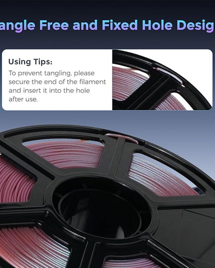 FLASHFORGE PLA Filament 1.75mm +/- 0.02mm Rose Quartz, Color Changeable 3D Printer Filament 1kg (2.2lbs), Chameleon 3D Printing Filament Changing Colors with Light, Perfectly Hide The Layer Line