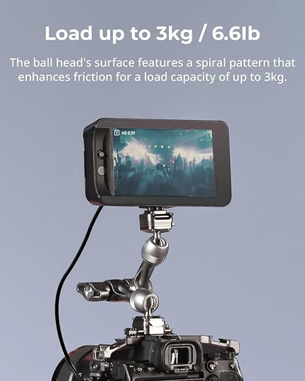 SMALLRIG 11" Rosette Magic Arm, HawkLock H21 Quick Release Structure, w 1/4"-20 Screws and Anti-Twist Pins, for Monitors, Lights, Max Load Cpacity 3kg