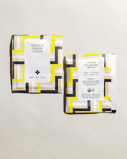 Art of Tea | French Lemon Ginger | 50 Eco Friendly Pyramid Tea Bag Sachets