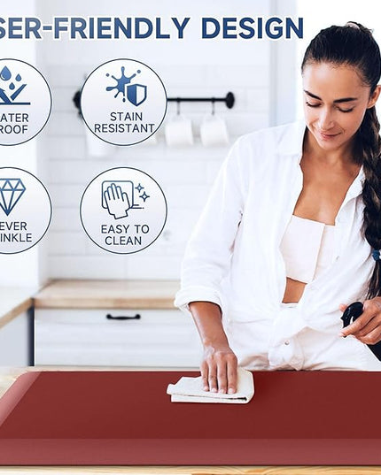 4/5 Inch Thick Kitchen Mat Anti Fatigue Mat Kitchen Rugs Kitchen Decor Non-Slip, Stain & Water Resistant, Kitchen Mats Desk Mat for Kitchen, Office, Workshop, Red, 17'' x 60''