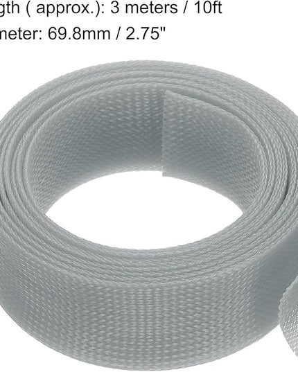 uxcell Expandable Sleeving,2 3/4-inch 10ft Cable Sleeve, Gray