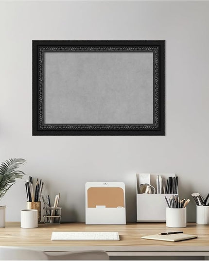 Amanti Art Black Framed Magnetic Board 16x22 Small Vision Board for use with Magnets, 100% Metal Sheet to Display Items as Office Decor or for Home Organization in mudroom, Kitchen or Kids Room