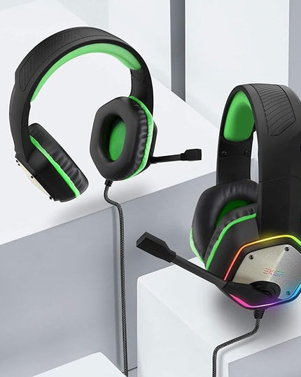 EKSA E1000 Gaming Headset, Computer Headphones with Noise Canceling Mic & RGB Light, Compatible with PC, PS4, PS5, Laptop