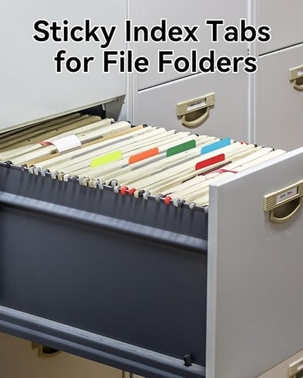 1200 Pieces Tabs 2 Inch Sticky Index Tabs, Colored Page Markers Repositionable Divider Tabs for Notebooks, Binder, File Folders, Books (60 Sets 10 Colors)