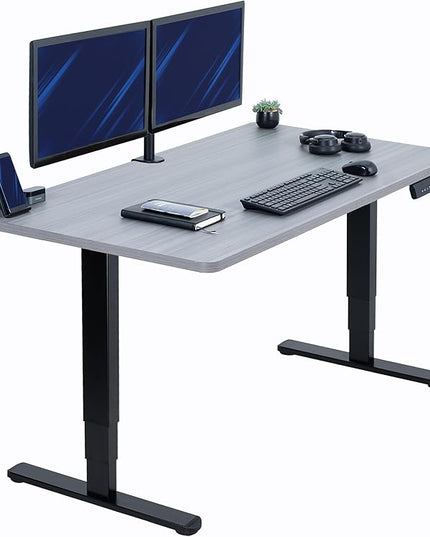 VIVO Electric 55 x 28 in Dual Motor Sit Stand Desk, Memory Height Adjustment, 2B Series, Dark Gray Top Black Frame, DESK-KIT-2B55G